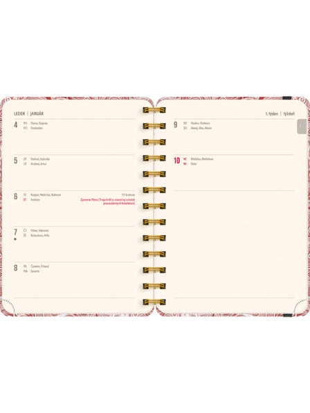 NOTIQUE NOTIQUE Spirális 18 hónapos naptár Petito – Felhők 2026/2027, 13 x 18 cm