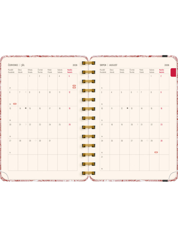 NOTIQUE NOTIQUE Spirális 18 hónapos naptár Petito – Felhők 2026/2027, 13 x 18 cm