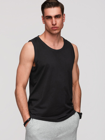 Ombre Clothing Férfi pamutbetét BASIC - fekete V3 OM-TSBT-0272 Ombre Clothing