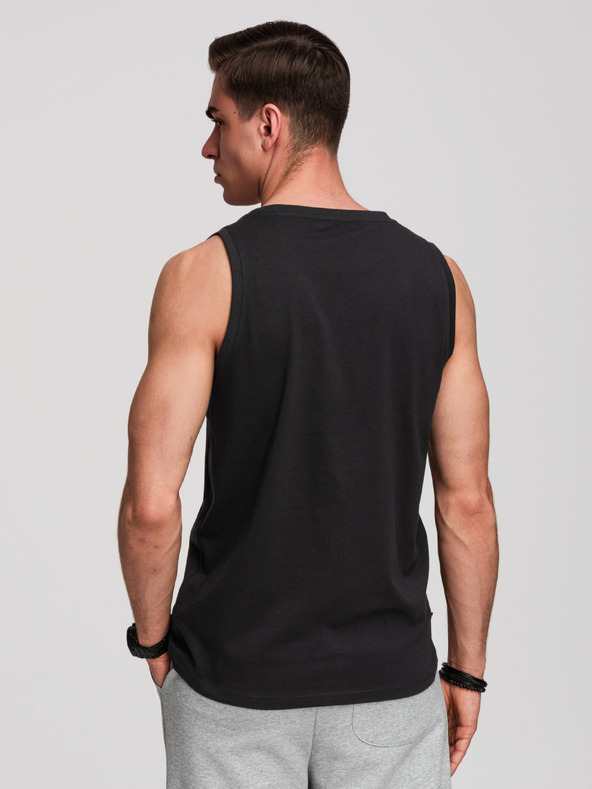 Ombre Clothing Férfi pamutbetét BASIC - fekete V3 OM-TSBT-0272 Ombre Clothing