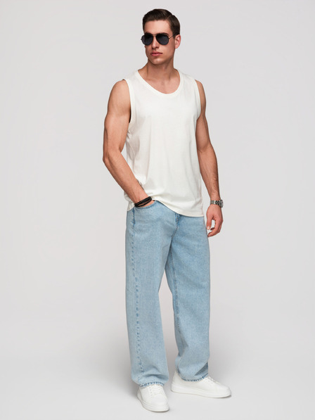 Ombre Clothing Férfi pamutbetét BASIC - fehér V1 OM-TSBT-0272 Ombre Clothing