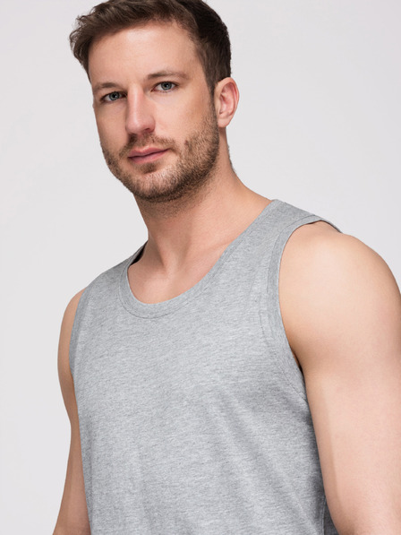 Ombre Clothing Férfi pamutbetét BASIC - szürke melanzs V2 OM-TSBT-0272 Ombre Clothing