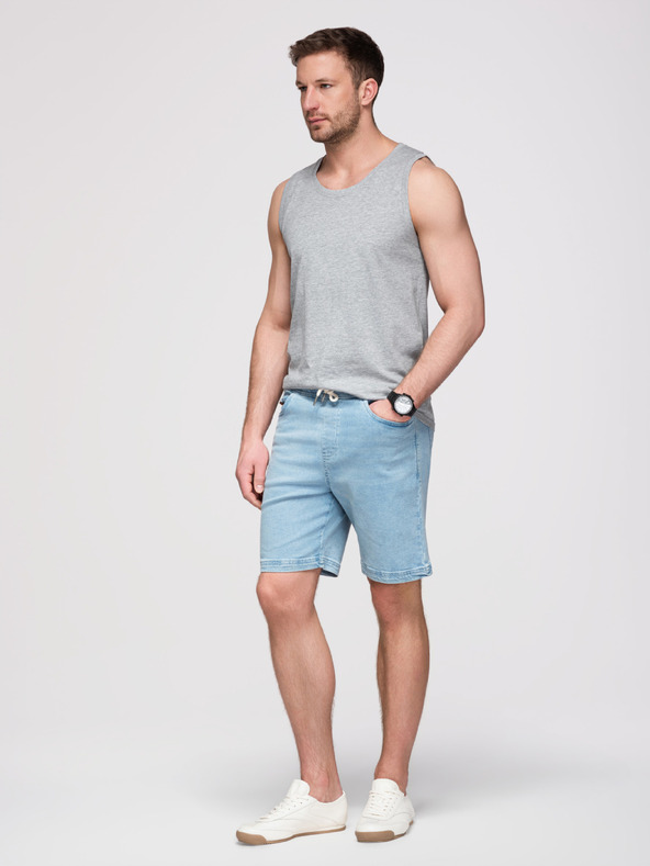 Ombre Clothing Férfi pamutbetét BASIC - szürke melanzs V2 OM-TSBT-0272 Ombre Clothing