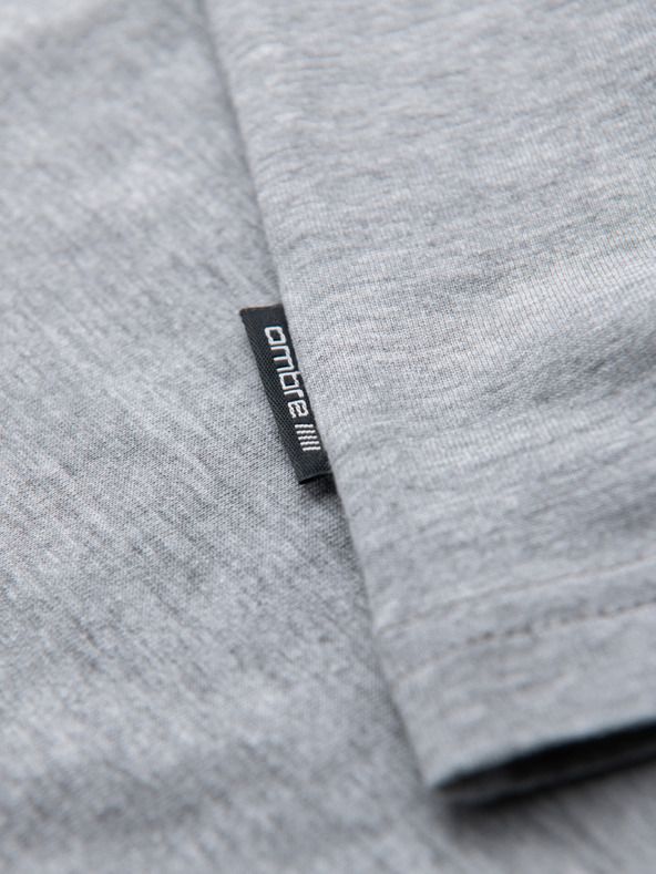 Ombre Clothing Férfi pamutbetét BASIC - szürke melanzs V2 OM-TSBT-0272 Ombre Clothing
