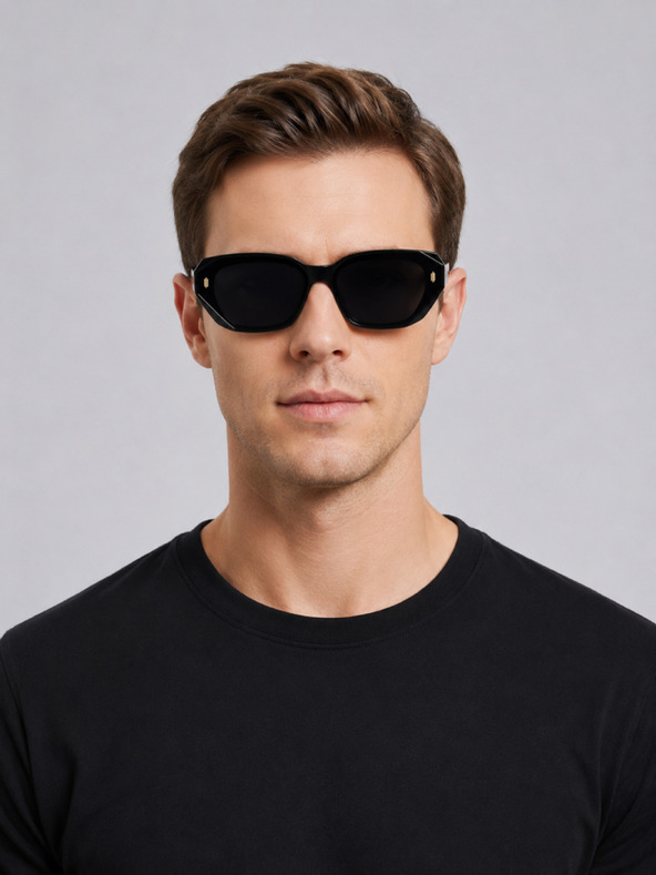 VEYREY VeyRey cat-eye acetát polarizált napszemüveg Oghash fekete keret fekete lencse