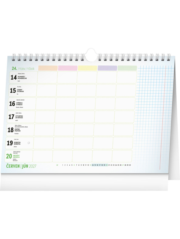 NOTIQUE NOTIQUE Iskolai tervező naptár horoggal 2027, 30 x 21 cm