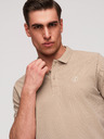 Ombre Clothing Férfi pamut pólóing BASIC - fehér/fehér/világosbarna V6 OM-POBS-0171 Ombre Clothing
