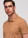 Ombre Clothing Férfi pamut pólóing BASIC - fehér/fehér/világosbarna V6 OM-POBS-0171 Ombre Clothing