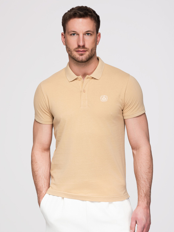 Ombre Clothing Férfi pamut pólóing BASIC - fekete/fehér/bézs V7 OM-POBS-0171 Ombre Clothing