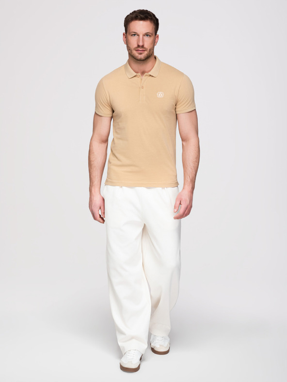 Ombre Clothing Férfi pamut pólóing BASIC - fekete/fehér/bézs V7 OM-POBS-0171 Ombre Clothing