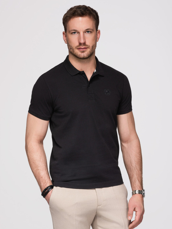 Ombre Clothing Férfi pamut pólóing BASIC - fekete/fehér/bézs V7 OM-POBS-0171 Ombre Clothing