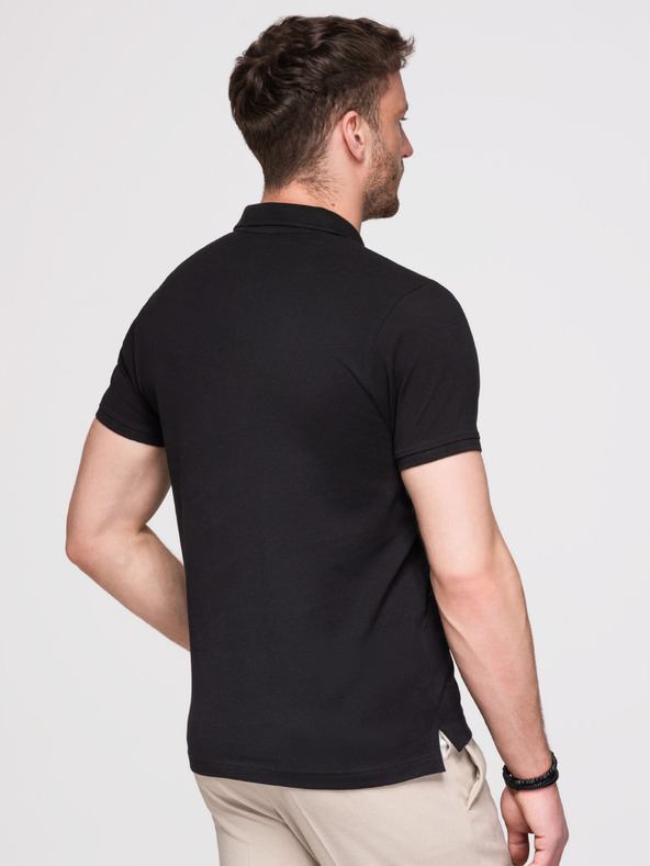 Ombre Clothing Férfi pamut pólóing BASIC - fekete/fehér/bézs V7 OM-POBS-0171 Ombre Clothing