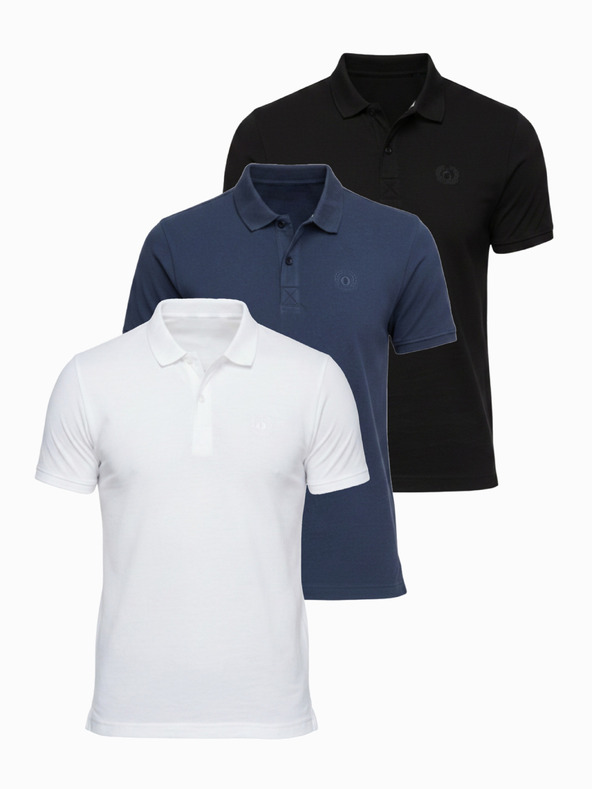 Ombre Clothing Férfi pamut pólóing BASIC - fekete/sötétkék/fehér V1 OM-POBS-0171 Ombre Clothing