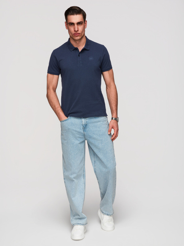 Ombre Clothing Férfi pamut pólóing BASIC - fekete/sötétkék/fehér V1 OM-POBS-0171 Ombre Clothing