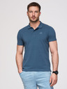 Ombre Clothing Férfi pamut pólóing BASIC - fehér/barna/sötétkék V4 OM-POBS-0171 Ombre Clothing