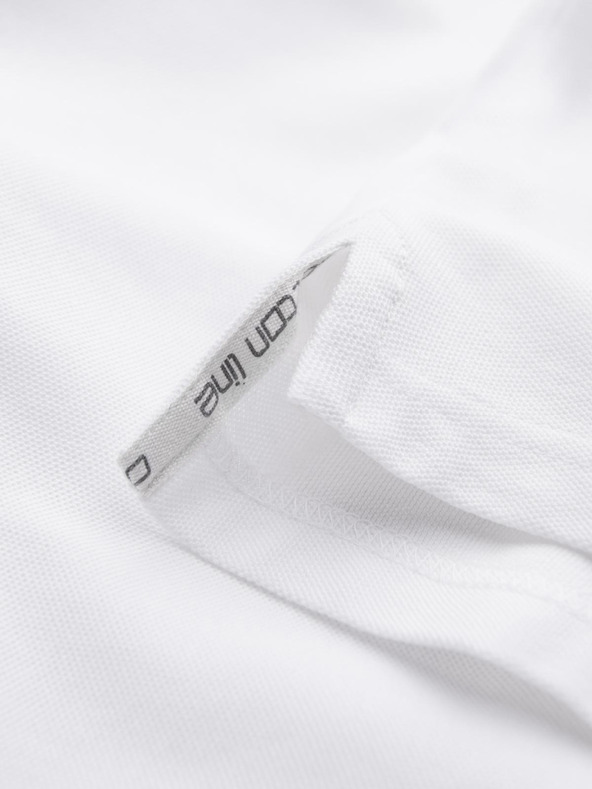 Ombre Clothing Férfi pamut pólóing BASIC - fehér/barna/sötétkék V4 OM-POBS-0171 Ombre Clothing