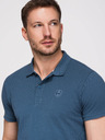 Ombre Clothing Férfi pamut pólóing BASIC - fehér/barna/sötétkék V4 OM-POBS-0171 Ombre Clothing