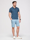 Ombre Clothing Férfi pamut pólóing BASIC - fehér/barna/sötétkék V4 OM-POBS-0171 Ombre Clothing