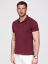 Ombre Clothing Férfi pamut pólóing BASIC - fehér/barna/sötétkék V4 OM-POBS-0171 Ombre Clothing