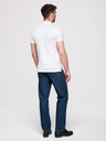 Ombre Clothing Férfi pamut pólóing BASIC - fehér/barna/sötétkék V4 OM-POBS-0171 Ombre Clothing