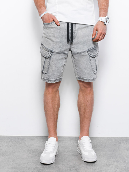 Ombre Clothing Világosszürke férfi farmer rövidnadrág Ombre Clothing W362