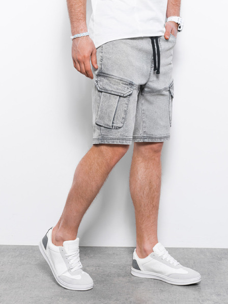 Ombre Clothing Világosszürke férfi farmer rövidnadrág Ombre Clothing W362
