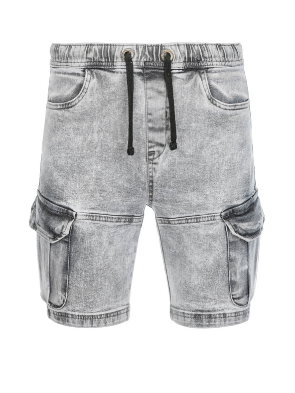 Ombre Clothing Világosszürke férfi farmer rövidnadrág Ombre Clothing W362