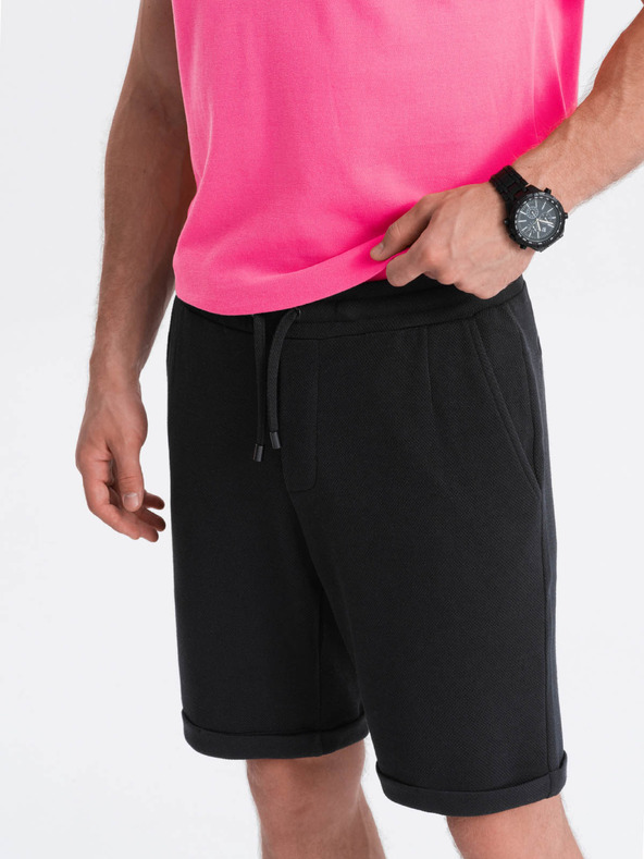 Ombre Clothing Fekete férfi rövidnadrág Ombre ruházat