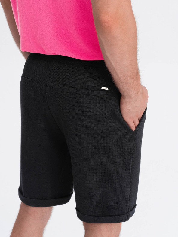 Ombre Clothing Fekete férfi rövidnadrág Ombre ruházat