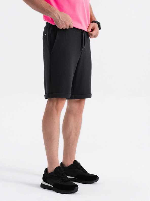 Ombre Clothing Fekete férfi rövidnadrág Ombre ruházat