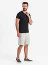 Ombre Clothing Fekete férfi v-nyakú alap póló Ombre Clothing