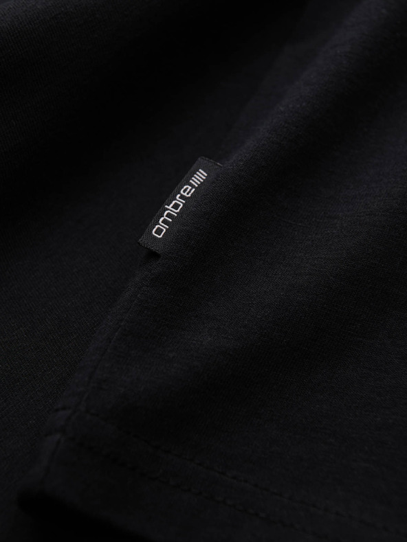 Ombre Clothing Fekete férfi v-nyakú alap póló Ombre Clothing