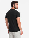 Ombre Clothing Fekete férfi v-nyakú alap póló Ombre Clothing