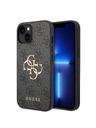 Guess Guess PU 4G fém logós fém hátlap iPhone 15 szürke készülékhez