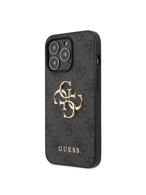 Guess Guess PU 4G fém logós hátsó borító iPhone 13 Pro Max szürke modellhez