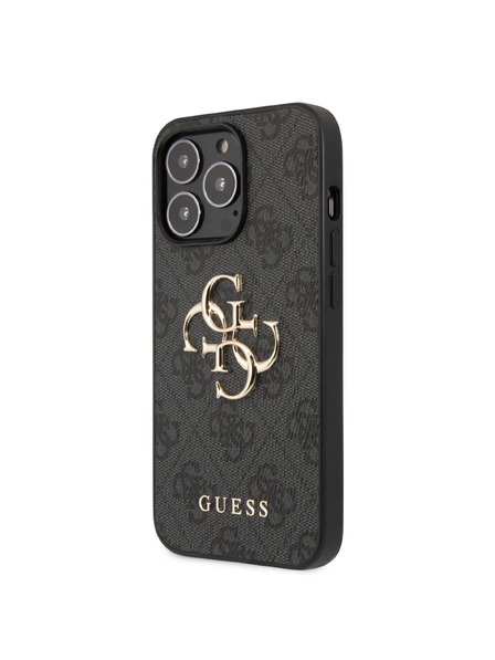 Guess Guess PU 4G fém logós hátsó borító iPhone 13 Pro Max szürke modellhez