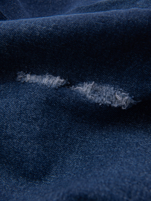 Ombre Clothing Sötétkék férfi farmer rövidnadrág lyukakkal Ombre ruházat