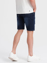 Ombre Clothing Sötétkék férfi farmer rövidnadrág lyukakkal Ombre ruházat