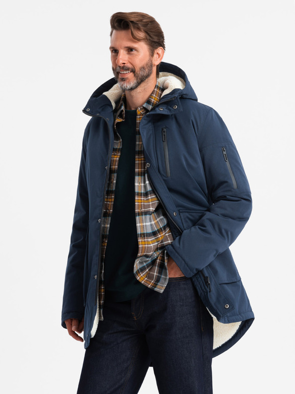 Ombre Clothing Férfi hosszú parka kabát Ombre Clothing