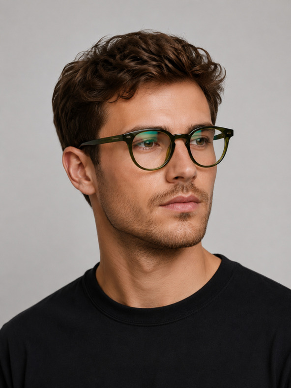 VEYREY VeyRey nerd acetát napszemüveg Scewate zöld keret tiszta lencse