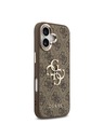 Guess Guess PU Leather 4G Metal Logo Gold Frame Hátlap iPhone 17-hez Brown