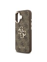 Guess Guess PU Leather 4G Metal Logo Gold Frame Hátlap iPhone 17-hez Brown