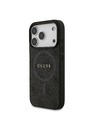 Guess Guess PU Leather 4G Colored Ring MagSafe Hátlap iPhone 17 Pro-hoz Black