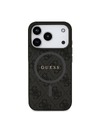 Guess Guess PU Leather 4G Colored Ring MagSafe Hátlap iPhone 17 Pro-hoz Black