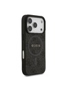 Guess Guess PU Leather 4G Colored Ring MagSafe Hátlap iPhone 17 Pro-hoz Black