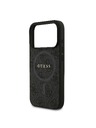 Guess Guess PU Leather 4G Colored Ring MagSafe Hátlap iPhone 17 Pro-hoz Black