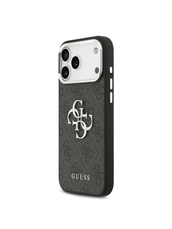 Guess Guess PU 4G Metal Logo Hátlap iPhone 17 Pro Max-hoz Silver Black