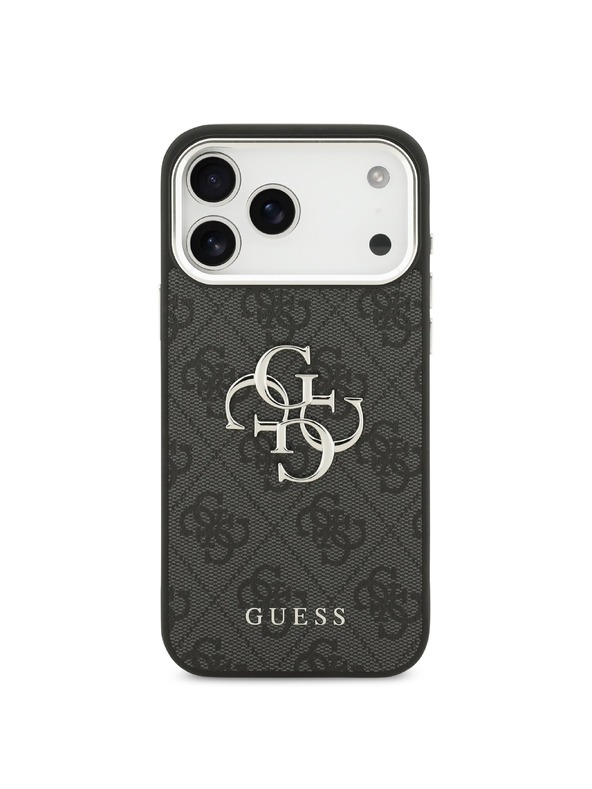 Guess Guess PU 4G Metal Logo Hátlap iPhone 17 Pro Max-hoz Silver Black