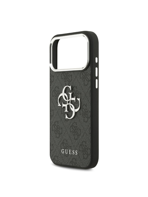 Guess Guess PU 4G Metal Logo Hátlap iPhone 17 Pro Max-hoz Silver Black