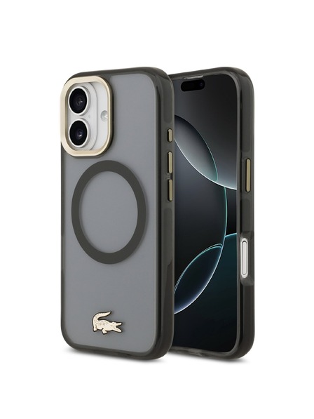 Lacoste Lacoste PC/TPU Frosted Finish Gold Logo MagSafe Hátsó Tok iPhone 17-hez Black